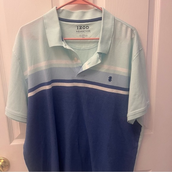 Izod Men's Polo in Light Blue and Navyb1100/ - Picture 1 of 6